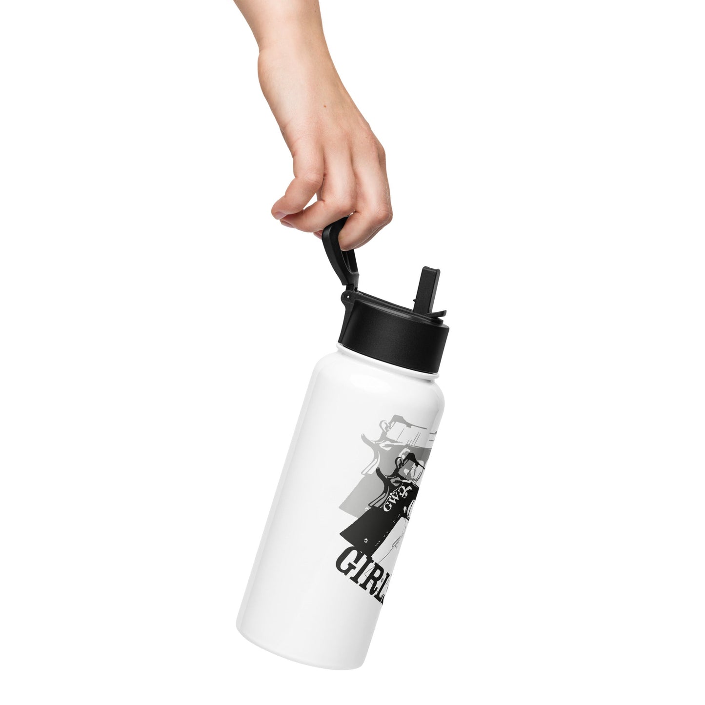 Pistol Trio Stainless Steel Water Bottle With A Straw Lid