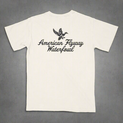 Vintage Wood Duck Logo Design in Ivory