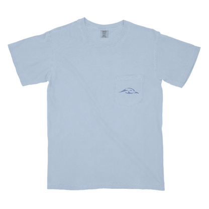 Stars and Stripes Tee - Light Blue with Pocket