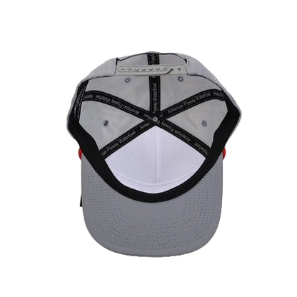 Throwback Vintage Rope Hat Grey with Patch and Red Rope