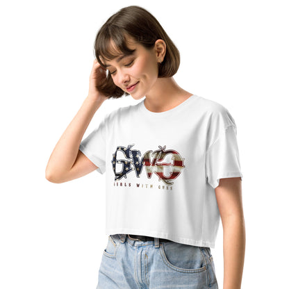 Patriotic Logo Crop Top | Oversize Fit