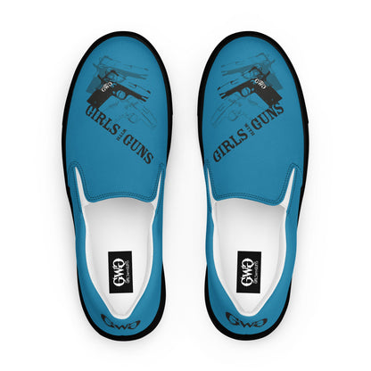 Pistol Trio Women's Deep Teal Canvas Slip-On Shoes