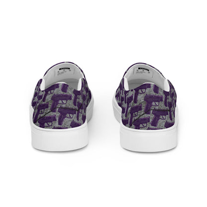 Purple Haze Pistol Palooza Women’s Canvas Slip-On Shoes