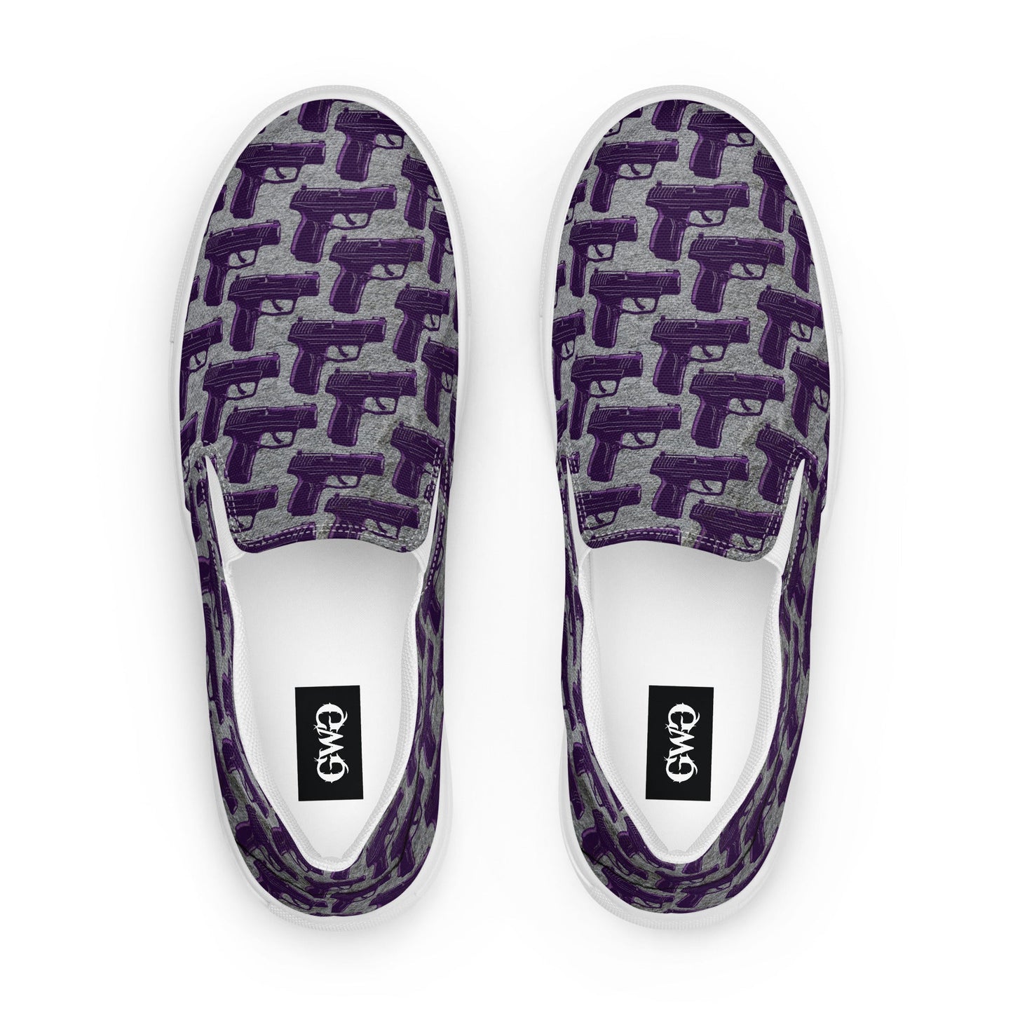 Purple Haze Pistol Palooza Women’s Canvas Slip-On Shoes