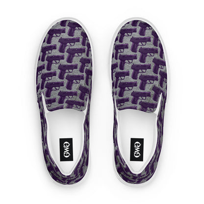 Purple Haze Pistol Palooza Women’s Canvas Slip-On Shoes