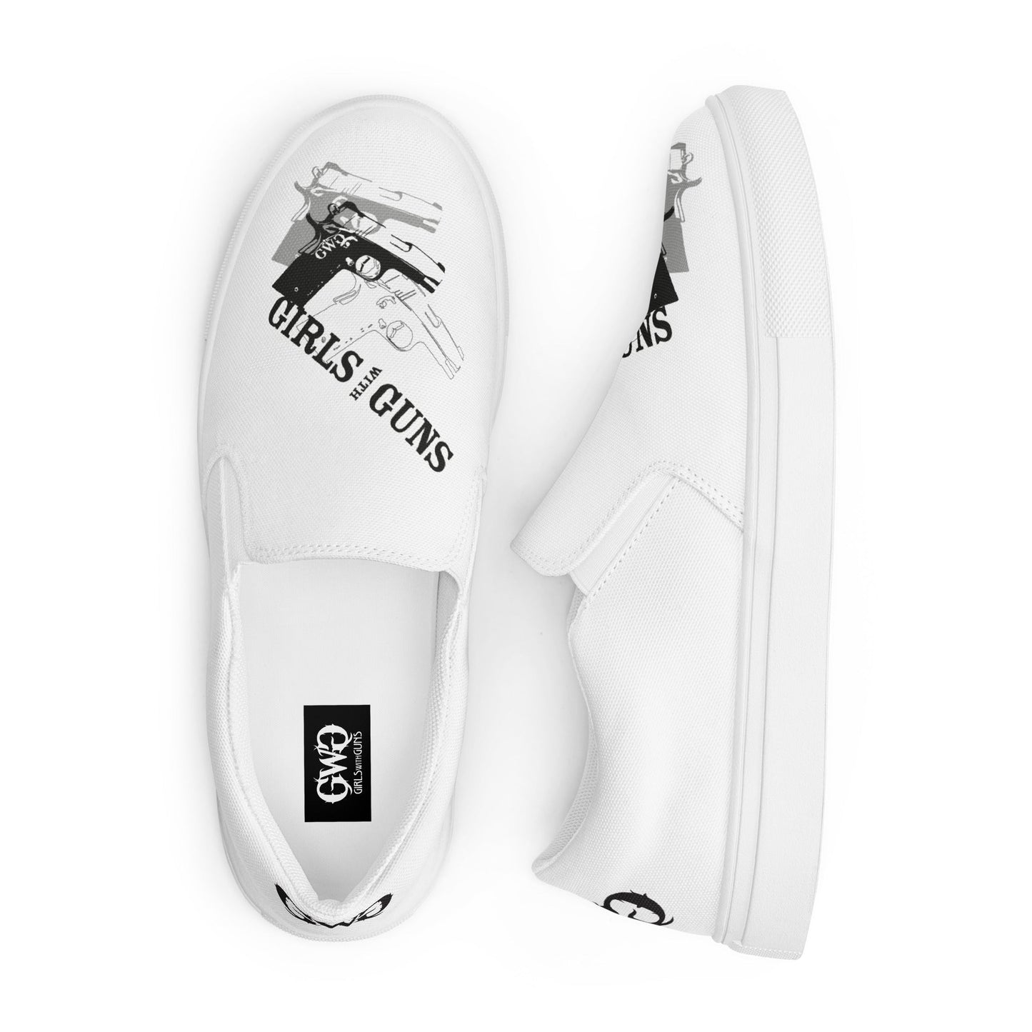 Pistol Trio Women’s White Canvas Slip-On Shoes