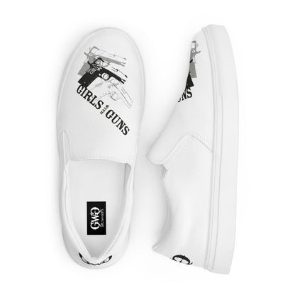 Pistol Trio Women’s White Canvas Slip-On Shoes